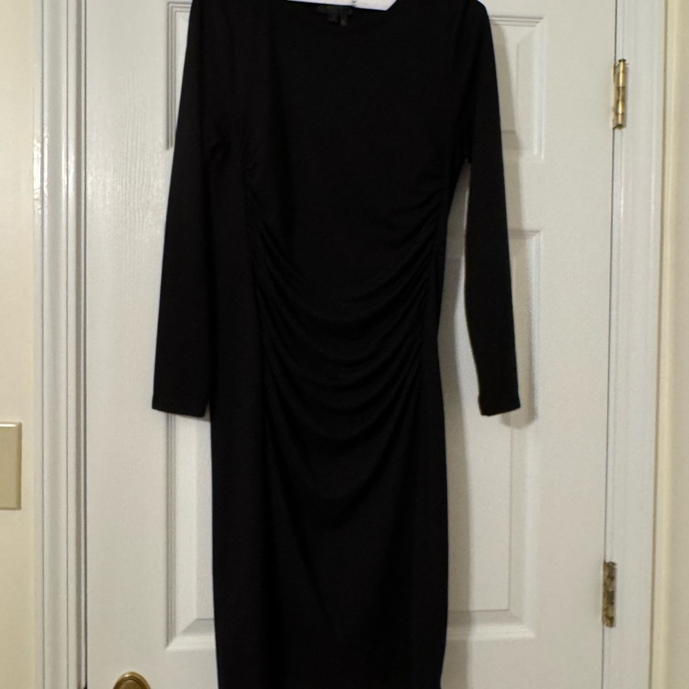 Donna Karan Elegant Black Long Sleeve Dress